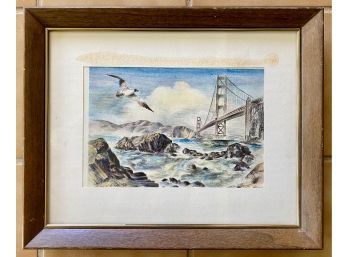 'A Shore At The Golden Gate' Alec Stern Framed Color Etching Print