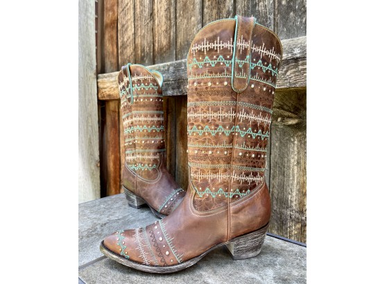 NIB Old Gringo Yippee Ki Yay Apache Moon Cowboy Up Boots Women's Size 8.5