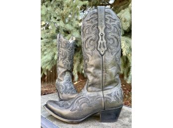 Corral Black/Gray Inlay Boots Women's Size 8.5