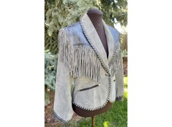 Cripple Creek Gray Suede And Fringe Jacket Women's Size M