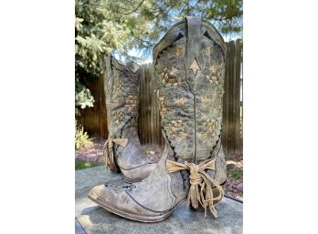 Corral Cango Tobacco Laser Woven Western Boots Women's Size 8.5