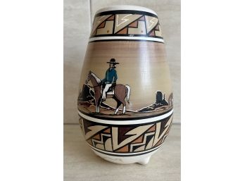 N.Nez Navajo Pottery  'Monument Valley' Vase