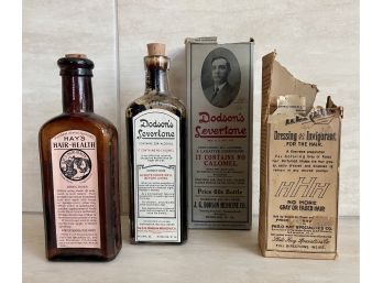 Dodson's & Hay's Hair Health  Vintage Bottles With Original Boxes