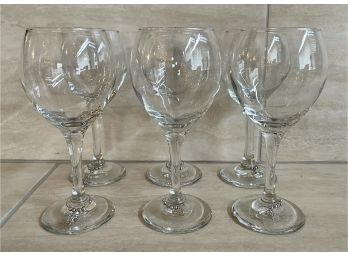 Lot Of 6 Wine Glasses With Charms