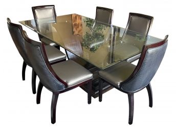 Glass Top Dining Table With 6 Chairs
