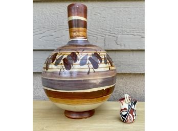 Stoneware Mexican Vase With Mini Vase Stopper