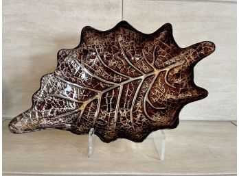 Glass Leaf Decorative Tray
