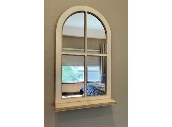 Decorative Windowpane Accent Mirror With Shelf