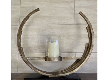 Stunning Metal & Glass Large Candle Holder
