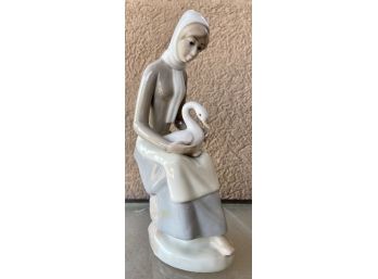 Girl With Geese Napcoware Figurine