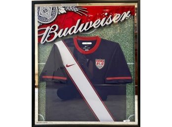 US Soccer Jersey Framed In Budweiser Frame