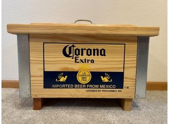 Corona Wood Cooler With Metal Handles