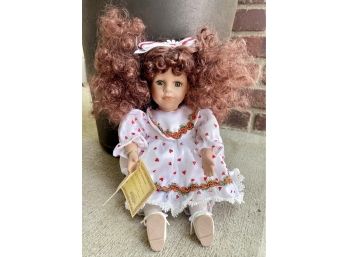 Collector's Choice By Dan Dee Musical Doll Seated With Curly Auburn Hair