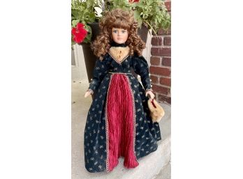 Collector's Choice By Dan Dee Doll In Green Velvet Dress