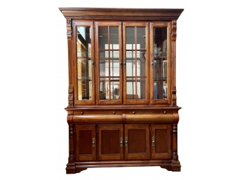 2 Pc. China Cabinet With Glass Shelves-READ