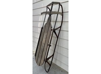 Vintage Airline Chief Sled With Wood & Metal Frame