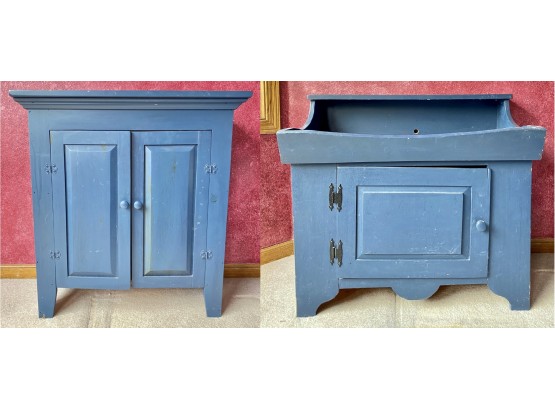 Two Blue Side Cabinets