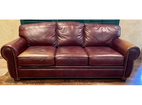 Full Grain Brown Leather 3 Seat Sofa