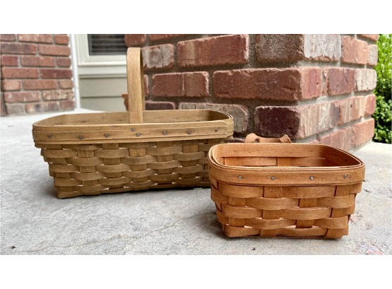 2 Longaberger Baskets With Handles