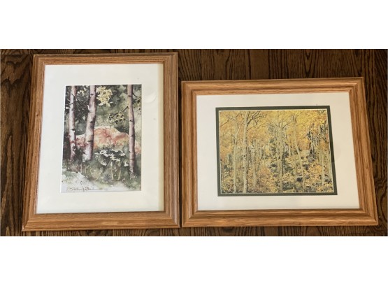 Two Pictures Framed One By Patsy Barry And A Picture Signed  Sylvandale Aspen