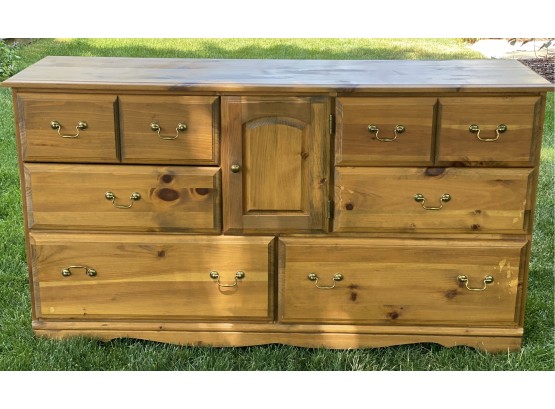 Hard Rock Maple Dresser W/6 Drawers Plus Cabinet