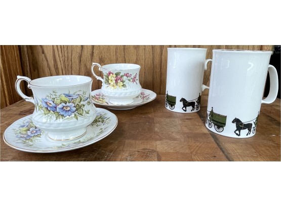 Set Of Mugs, Tea Cups And Plates