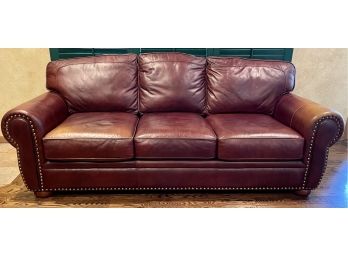 Full Grain Brown Leather 3 Seat Sofa