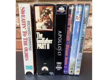 Assortment Of VHS Tapes And DVDs Incl. The Godfather And The Notebook