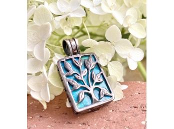 LIVE LAUGH LOVE, Encase Turquoise Pendant With 925 Sterling Thailand Casing