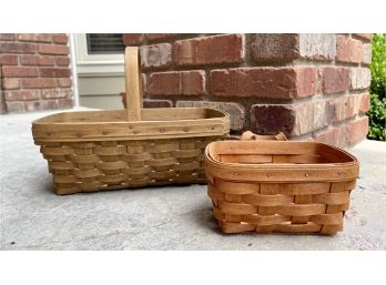 2 Longaberger Baskets With Handles