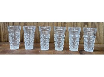 6 Pressed Glass Shot Glasses