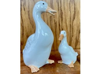 Mother & Baby Ceramic Goose Set