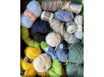 Collection Of Wool, Blues, Yellows, Greens, And Grays