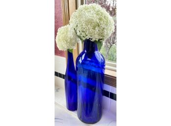 Two Large Cobalt Blue Vases