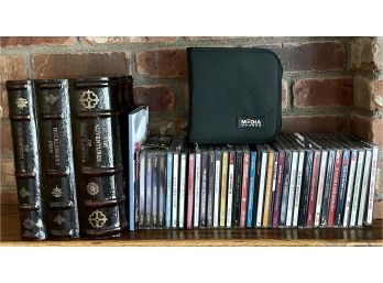 Large CD Lot With Faux Book CD Holder 48