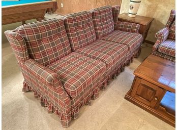 Ethan Allen Vintage Plaid Sofa