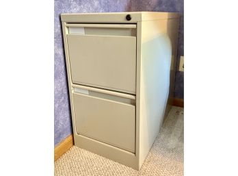 Two Drawer Beige Filing Cabinet