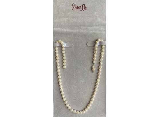Shane Co. 18' 6mm Cultured Pearl Necklace With 14K Yellow Gold Clasp