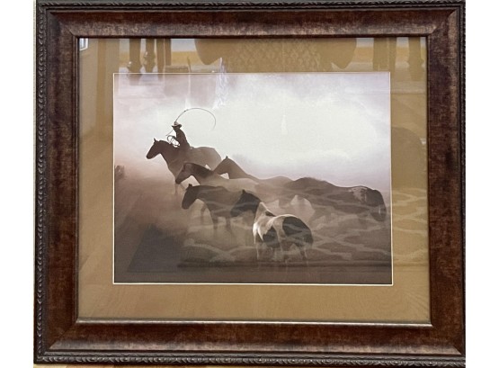 Western Picture In Wood Frame