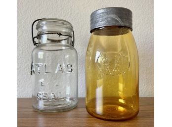 2 Vintage Jars With Lids