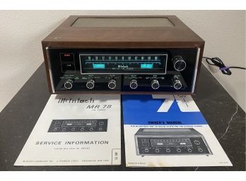 McIntosh MR78 FM Tuner W/Manuals