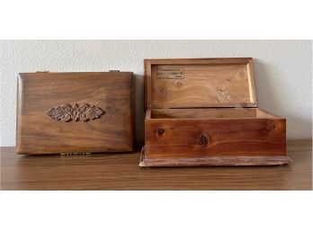 2 Wood Boxes
