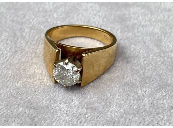 Gorgeous Ladies Brilliant Cut Diamond Ring Mounted In 6 Prong Tapered 14K Yellow Gold Setting (6.21grams)
