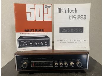 McIntosh MC502 Power Amplifier W/manuals