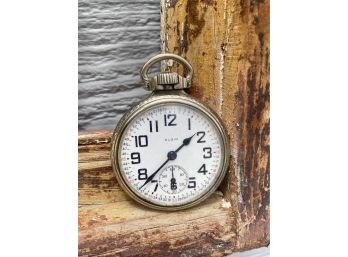 Beautiful Elgin Antique Pocket Watch With Bold Numerals, Minute Timer