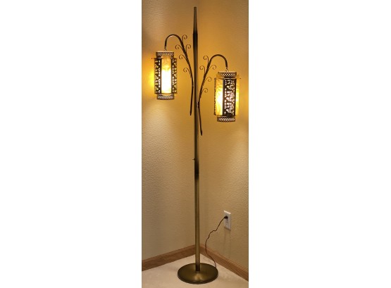 Art Deco Style Lamp With 2 Metal Lights