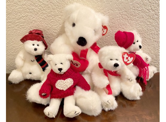 Winter Themed Polar Bear Beanie Babies