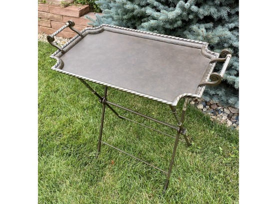 Metal Serving Tray With Separate Stand
