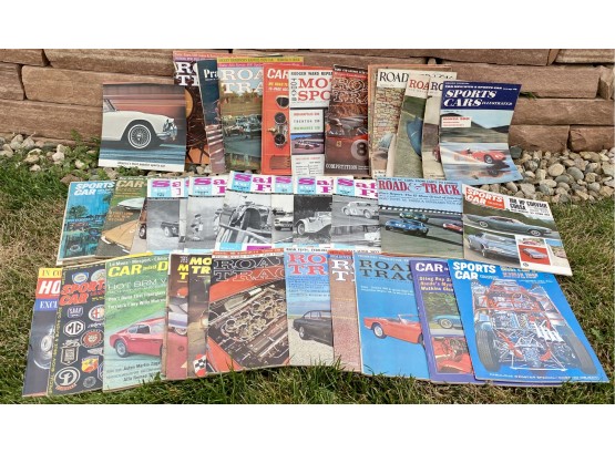 Lot Of Vintage 1950s Race Car Mags Incl. Road And Track, Safety Fast, Sports Car And More!