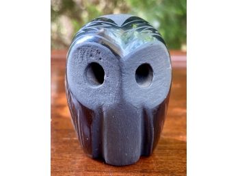 Signed Etched Stone Owl
